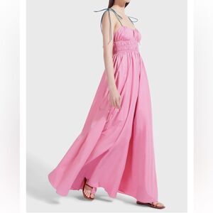 Staud SLEEVELESS BOW DRESS in pink size XS NWT